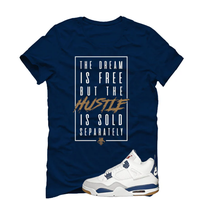 Jordan 4 Navy Navy Blue T-Shirt (Dream is Free), men's clothing, Jordan 4 Navy Outfit, Menswear Top T-Shirt