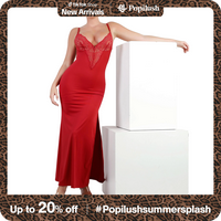 Popilush Shapewear Lace V-Neck Maxi Slip Dress or Lace Deep V-Neck Sculpting Wide-Leg Jumpsuit Official Live