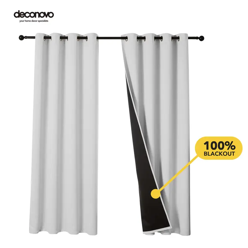 100% Blackout Curtains (2 Panels) - Thermal Insulated, Soundproof & Cold-Proof Grommet & Back Tab Drapes for Living Room & Be...