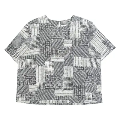 KATHY IKE Womens Printed Top Black Geometric L
