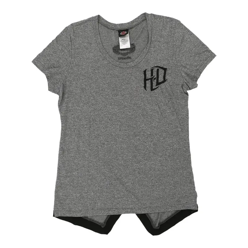 Harley Davidson Graphic T-Shirt - Large Grey Cotton