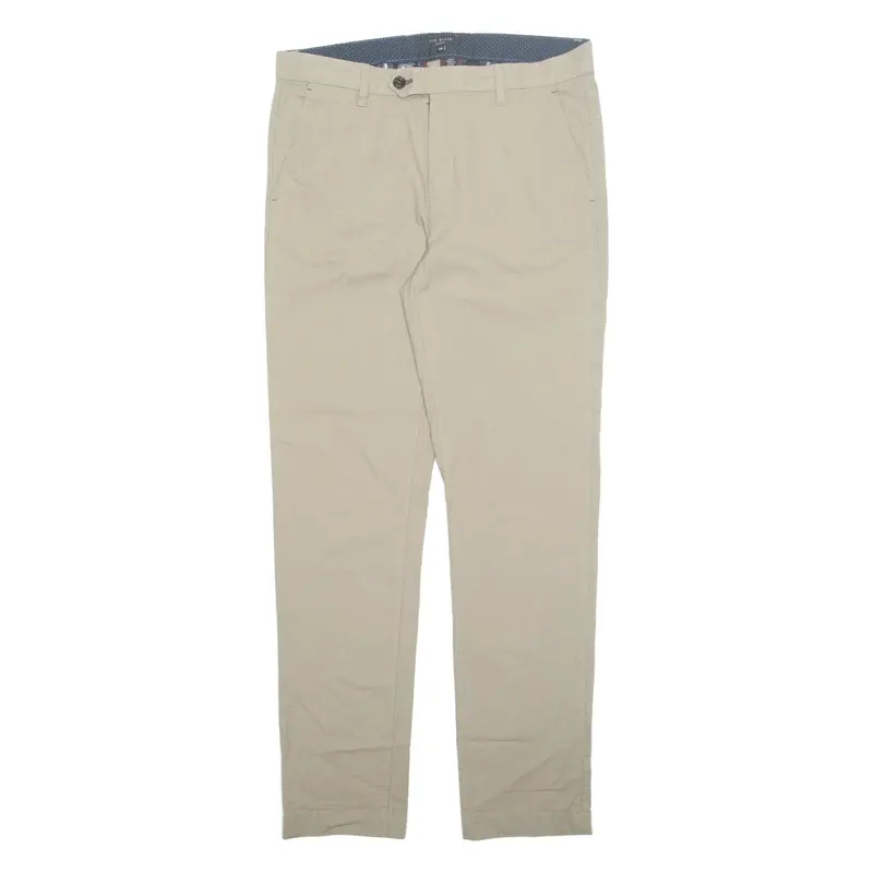 TED BAKER Chino Mens Trousers Beige Regular Tapered W32 L32