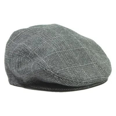 STEVENSON Mens Flat Cap Grey Wool Check M