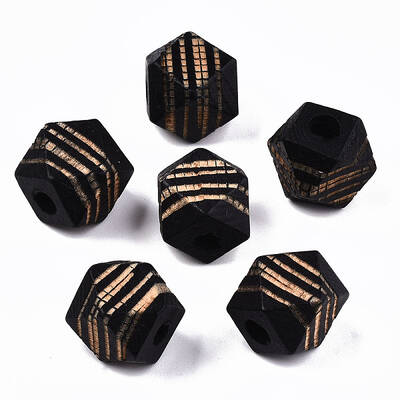 Painted Natural Wood Beads