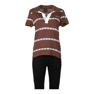 Just Cavalli Striped Polo Shirt - Medium Brown Cotton