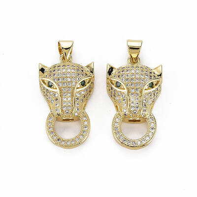 Brass Micro Pave Clear Cubic Zirconia Pendants