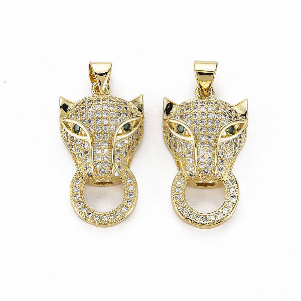 Brass Micro Pave Clear Cubic Zirconia Pendants