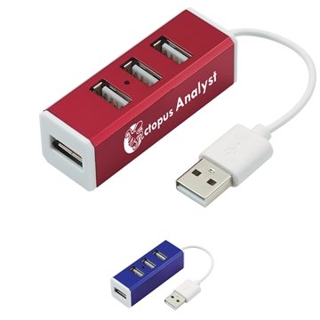 50 Customized 4-Port Aluminum USB Hub - High Speed