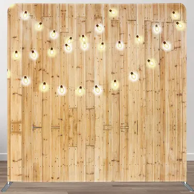 Aperturee Delicate Light Brown Wood Wall Party Backdrop Cover - Aperturee