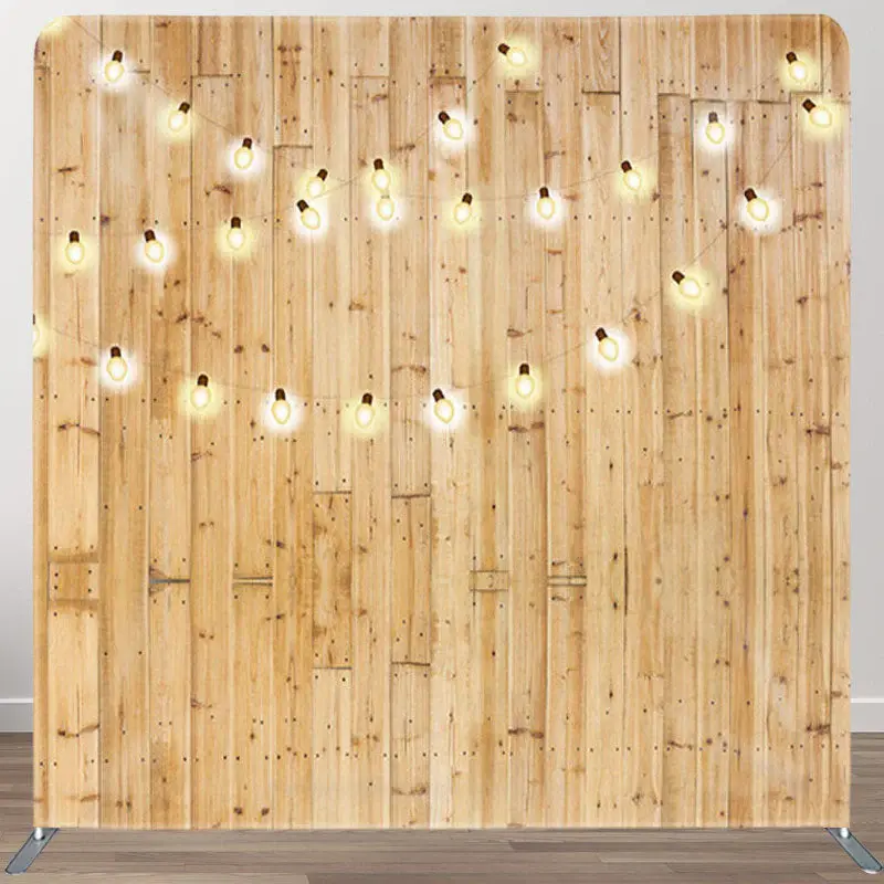 Aperturee Delicate Light Brown Wood Wall Party Backdrop Cover - Aperturee