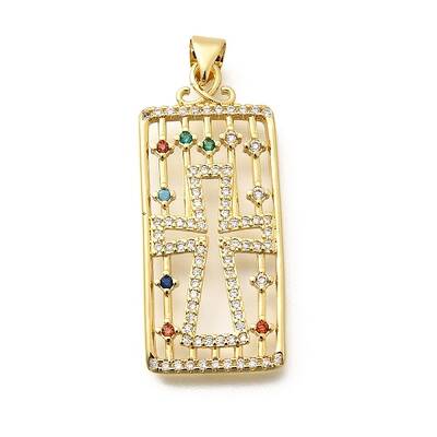 Rack Plating Brass Micro Pave Cubic Zirconia Pendants