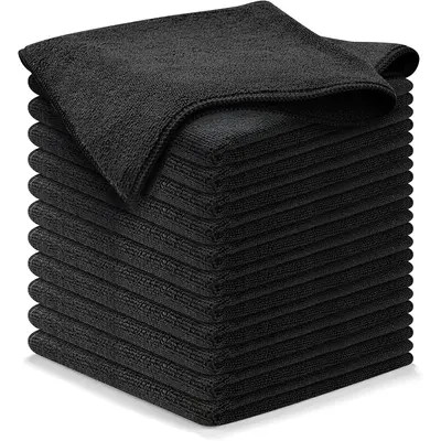 Microfiber Cleaning Cloth -12 Count 12.5x12.5 inch High Performance -1200 Washes, Ultra Absorbent Microfiber Towels for Cars ...