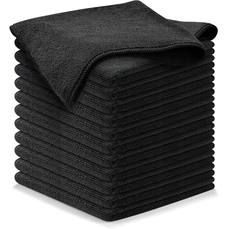 Microfiber Cleaning Cloth -12 Count 12.5x12.5 inch High Performance -1200 Washes, Ultra Absorbent Microfiber Towels for Cars ...