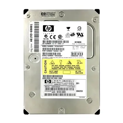 A6193-60001 HP 36.4GB 2Gb/s Fibre Channel 15000 3.5-inch Hard Drive