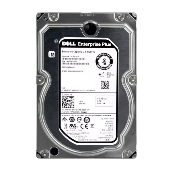 0RN7R5 Dell 2TB 12Gb/s SAS 7200 3.5-Inch Hard Drive