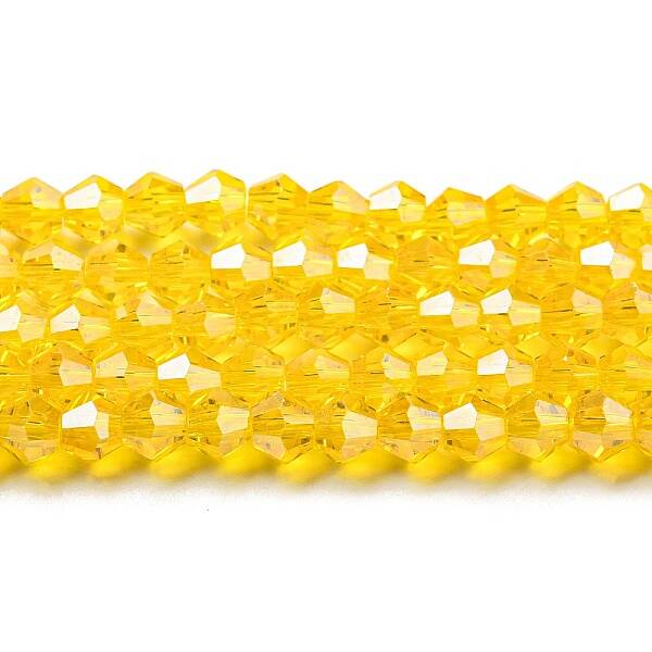 Transparent Electroplate Glass Beads Strands