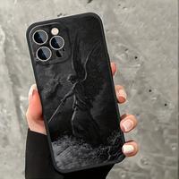 Compatible with iPhone 16 15 Pro Max Plus 14 13 12 11 X XR Unique Warrior Angel Darkness Aesthetic Pattern Rugged Durable sho...