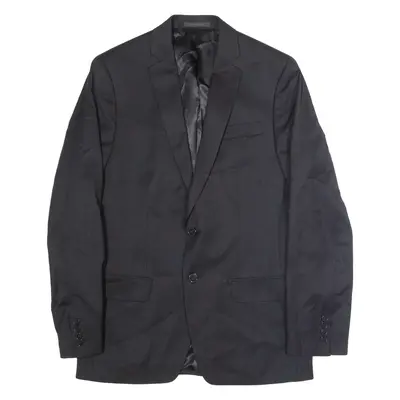 CALVIN KLEIN Slim Fit Mens Blazer Jacket Black Wool Pinstripe M