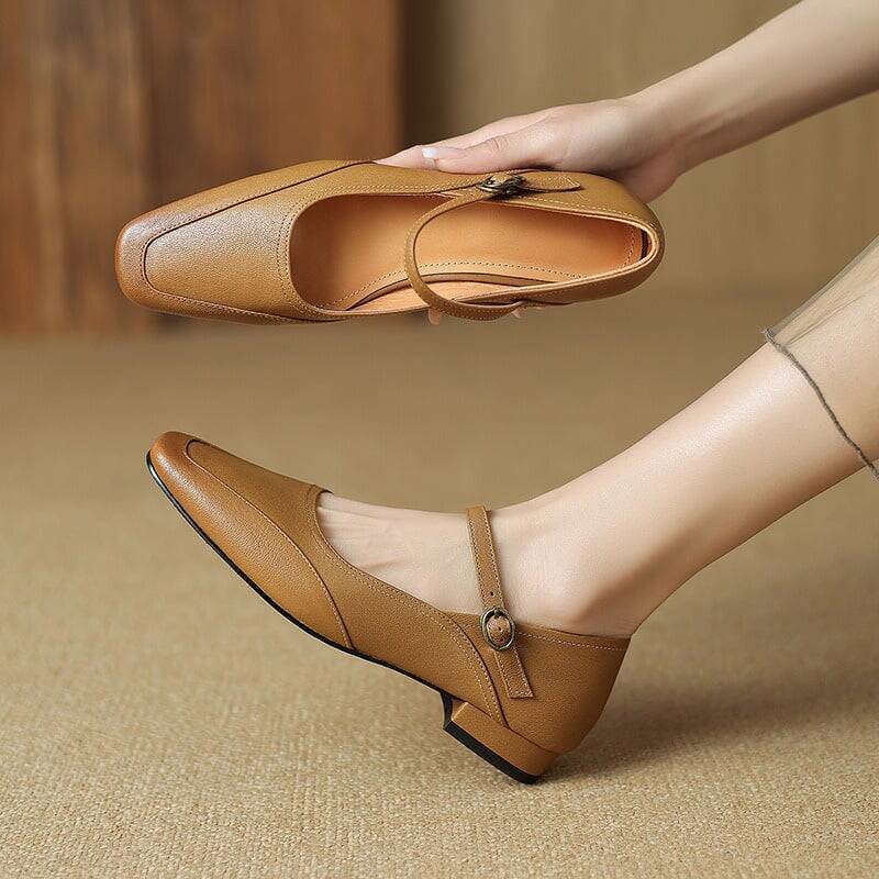 CHIKO Erin Square Toe Block Heels Mary Jane Shoes