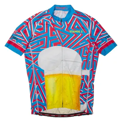 JACKAROO Cycling Full Zip Mens Jersey Blue High Neck L