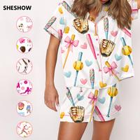 Softball Gymnastics Volleyball Baseball Pickleball Sprots Satin Pajama Set For Women Print Comfy Satin Sleepwear & Loungewear...