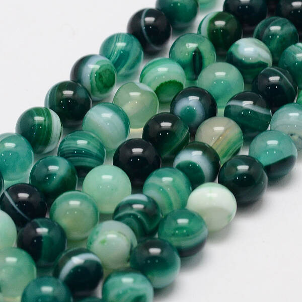 Natural Striped Agate/Banded Agate Bead Strands