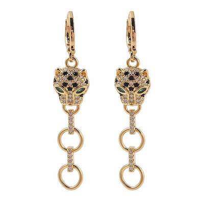 Brass Micro Pave Cubic Zirconia Hoop Earrings for Women