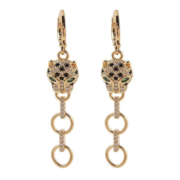 Brass Micro Pave Cubic Zirconia Hoop Earrings for Women