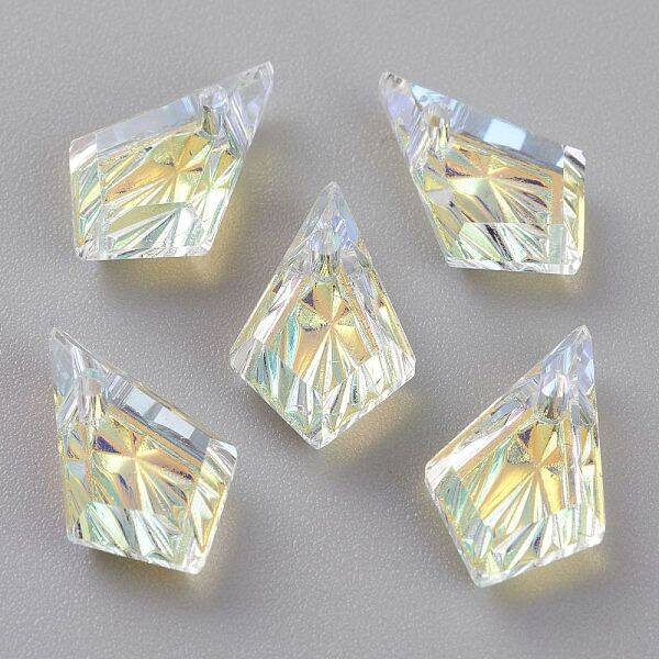 Embossed Glass Rhinestone Pendants