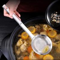 Filter Scoop Stainless Steel Fat Skimmer Spoon Fine Mesh Strainer Food Strainer With Handle Kitchen Oil Heavy-Duty