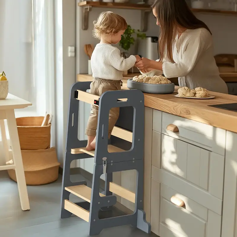 Toddler Standing Tower:Toddler Kitchen Stool Helper,Ideal Toddler Step Stool,Safety Counter Level Learning Toddler Tower for ...