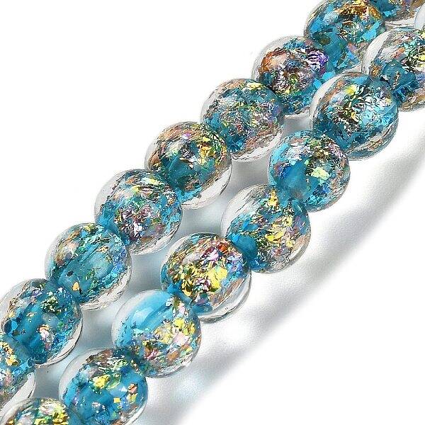 Handmade Dichroic Foil Glass Beads Strands