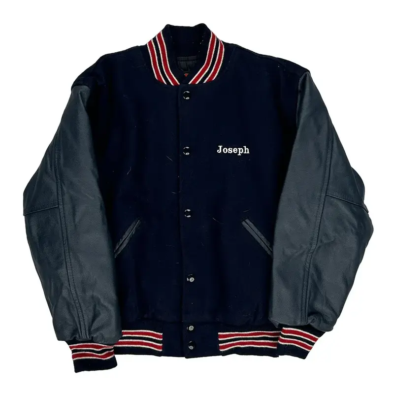 Kennedy Eagles Game Varsity Jacket - Large Black Wool Blend