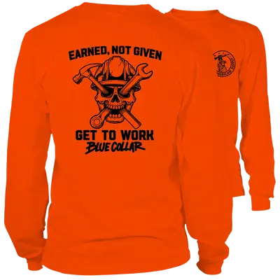 Earned Not Given - Long Sleeve Safety Hi-Vis T-Shirt