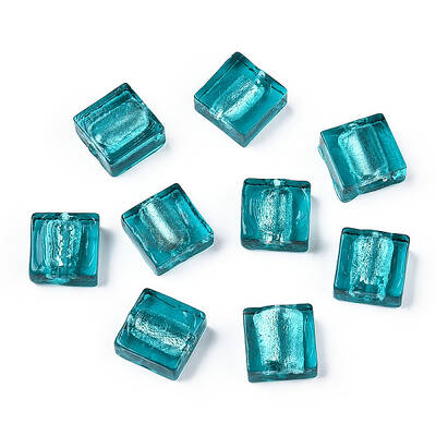 Handmade Silver Foil Lampwork Beads