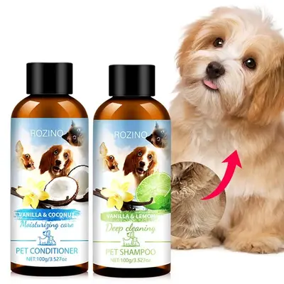 Pet Hair Care Shampoo & Conditioner, 2 Counts/set Pet Hair Gentle Care Shampoo & Conditioner, Pets Hair Care Product for Dogs...