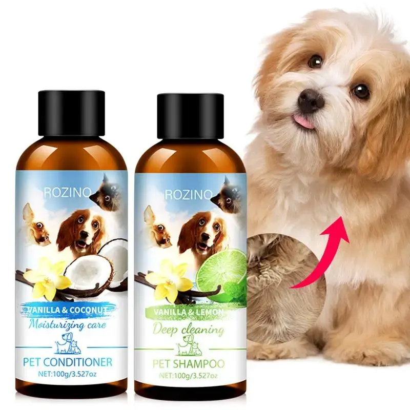 Pet Hair Care Shampoo & Conditioner, 2 Counts/set Pet Hair Gentle Care Shampoo & Conditioner, Pets Hair Care Product for Dogs...