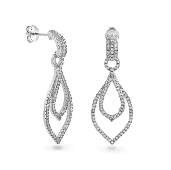 Again jewelry Luxury Silver Cubic Zirconia Earrings AJNS0053