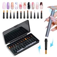Aillsa Nail Art Brush Set with 12pcs Replaceable Tips – Multifunctional Nail Brushes for DIY Nail Art Design Gel Nail Brush...