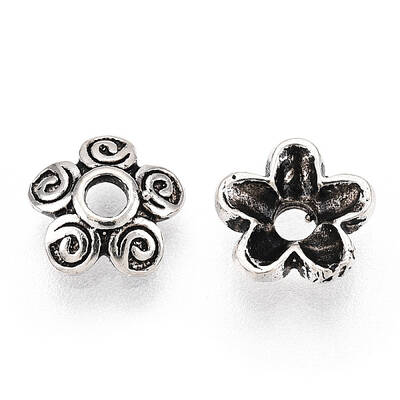 Tibetan Style 925 Sterling Silver Bead Caps