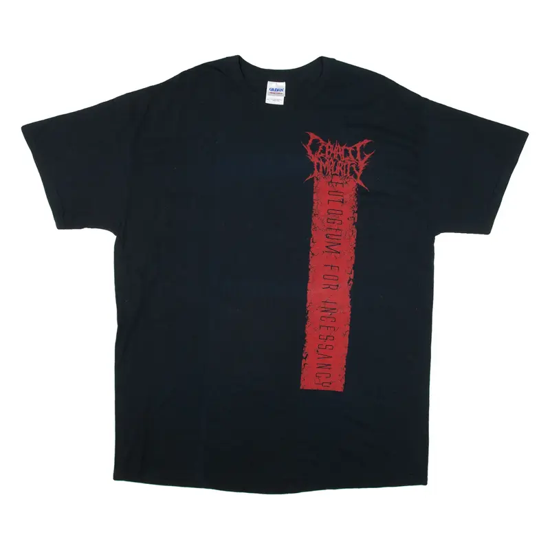 GILDAN Mens Band T-Shirt Black XL
