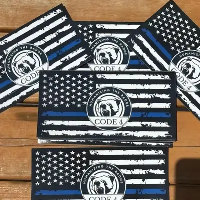 Bumper Stikers, Thin Blue Line, Code 4, Humanizing The Badge
