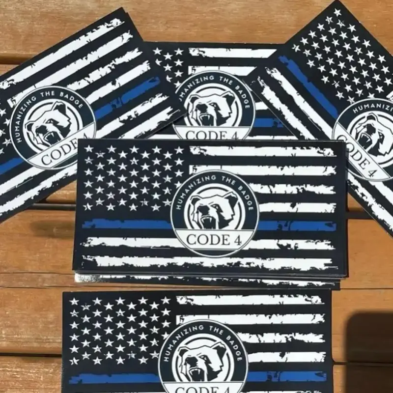 Bumper Stikers, Thin Blue Line, Code 4, Humanizing The Badge