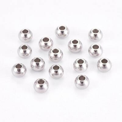 Tarnish Resistant 304 Stainless Steel Smooth Round Spacer Beads