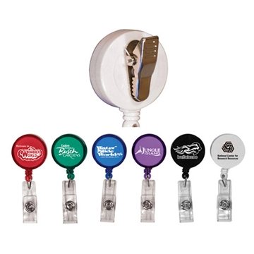 250 Promotional Round Retractable Badge Holder w/ Alligator Clip - ...