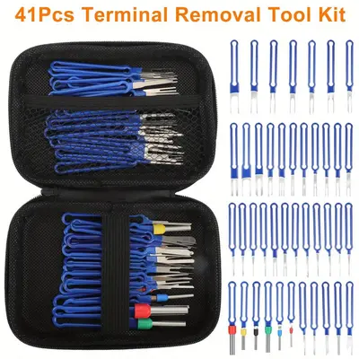 Car Terminal Removal Tool Kit, 41pcs/set Car Terminal Pin Extractor Tool, Terminal Removal Pick Tool Set with Storage Bag, Pr...