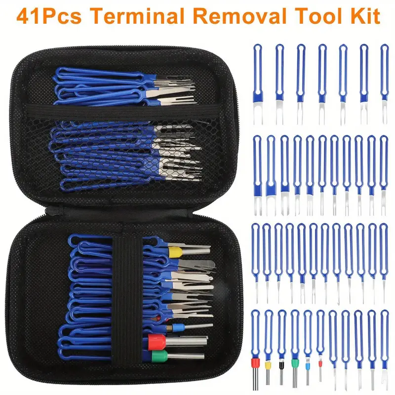 Car Terminal Removal Tool Kit, 41pcs/set Car Terminal Pin Extractor Tool, Terminal Removal Pick Tool Set with Storage Bag, Pr...