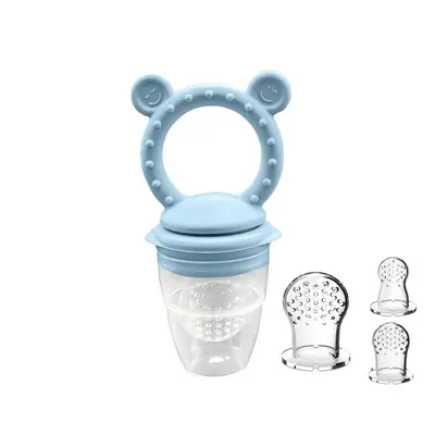 Cute Design Fruit Feeder with Pacifier Bite Bag, 1 Set Silicone Soothing Teether for Baby, Teeth Grinding Toy
