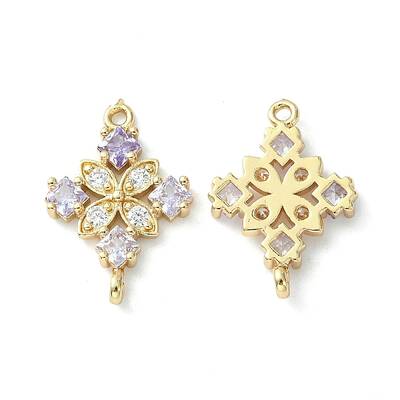 Brass Pave Cubic Zirconia Connector Charms