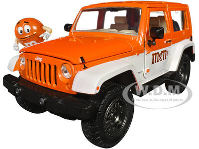 2007 Jeep Wrangler Orange Metallic and White and Orange M&M Diecast Figure \